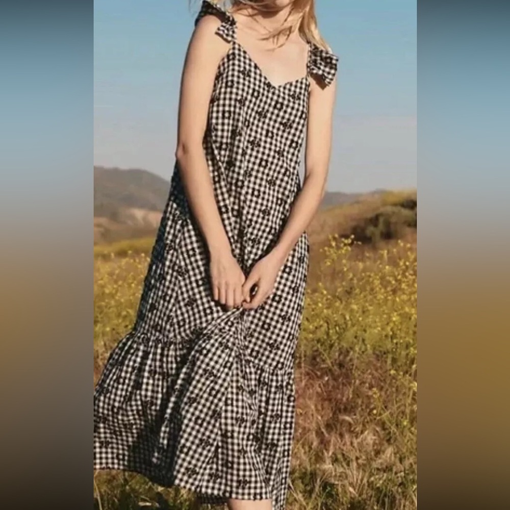 ✨SOLD✨Madewell Black and White Gingham Dress